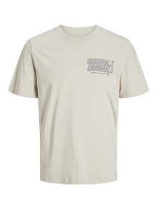 Jack & Jones Trykk O-hals T-skjorte -Moonbeam - 12255078