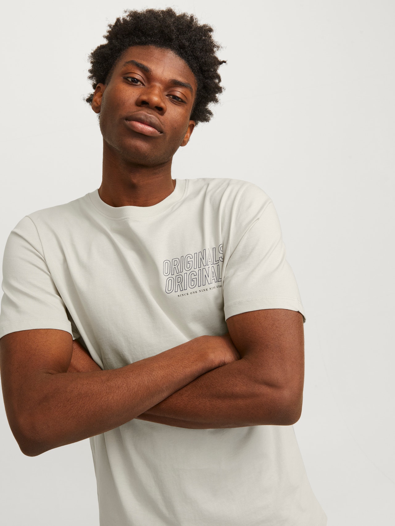 Jack & Jones Bedrukt Ronde hals T-shirt -Moonbeam - 12255078