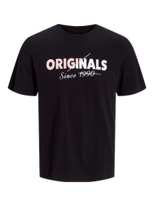 Jack & Jones Nadruk Okrągły dekolt T-shirt -Black - 12255078