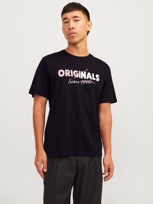 Jack & Jones Nyomott mintás Környak Trikó -Black - 12255078