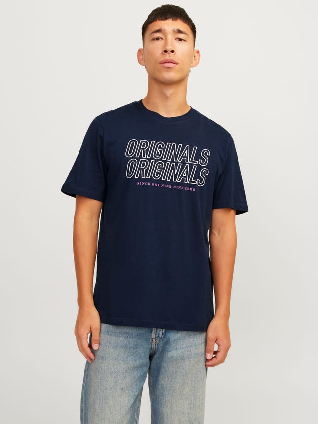 Jack & Jones Nadruk Okrągły dekolt T-shirt - 12255078