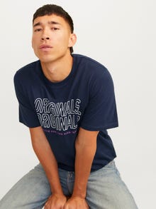 Jack & Jones Printed T-shirt -Navy Blazer - 12255078