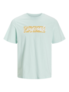 Jack & Jones Tryck Rundringning T-shirt -Skylight - 12255078