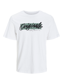 Jack & Jones Gedruckt Rundhals T-shirt -White - 12255078
