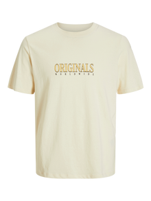 Jack & Jones T-shirt Estampar Decote Redondo -Buttercream - 12255079