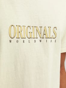 Jack & Jones T-shirt Estampar Decote Redondo -Buttercream - 12255079