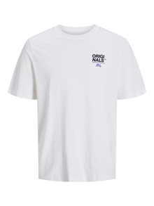 Jack & Jones Nyomott mintás Környak Trikó -White - 12255079