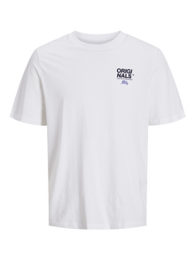 Jack & Jones Painettu Pyöreä pääntie T-paita -White - 12255079