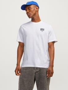 Jack & Jones Nadruk Okrągły dekolt T-shirt -White - 12255079