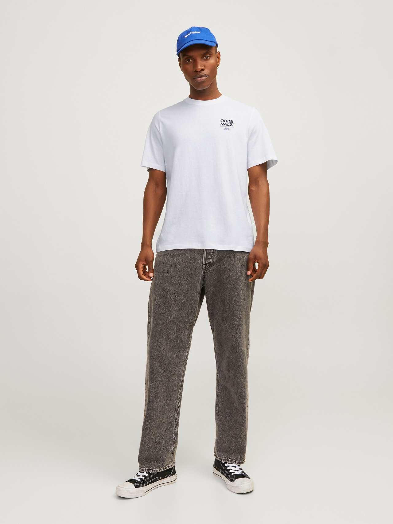 Jack & Jones Nyomott mintás Környak Trikó -White - 12255079