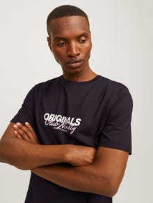 Jack & Jones Printed Crew neck T-shirt -Black - 12255079