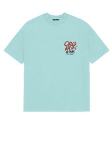 Jack & Jones Gedrukt Ronde hals T-shirt -Skylight - 12255080