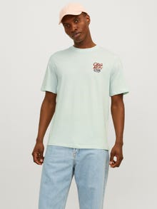 Jack & Jones Trykk O-hals T-skjorte -Skylight - 12255080