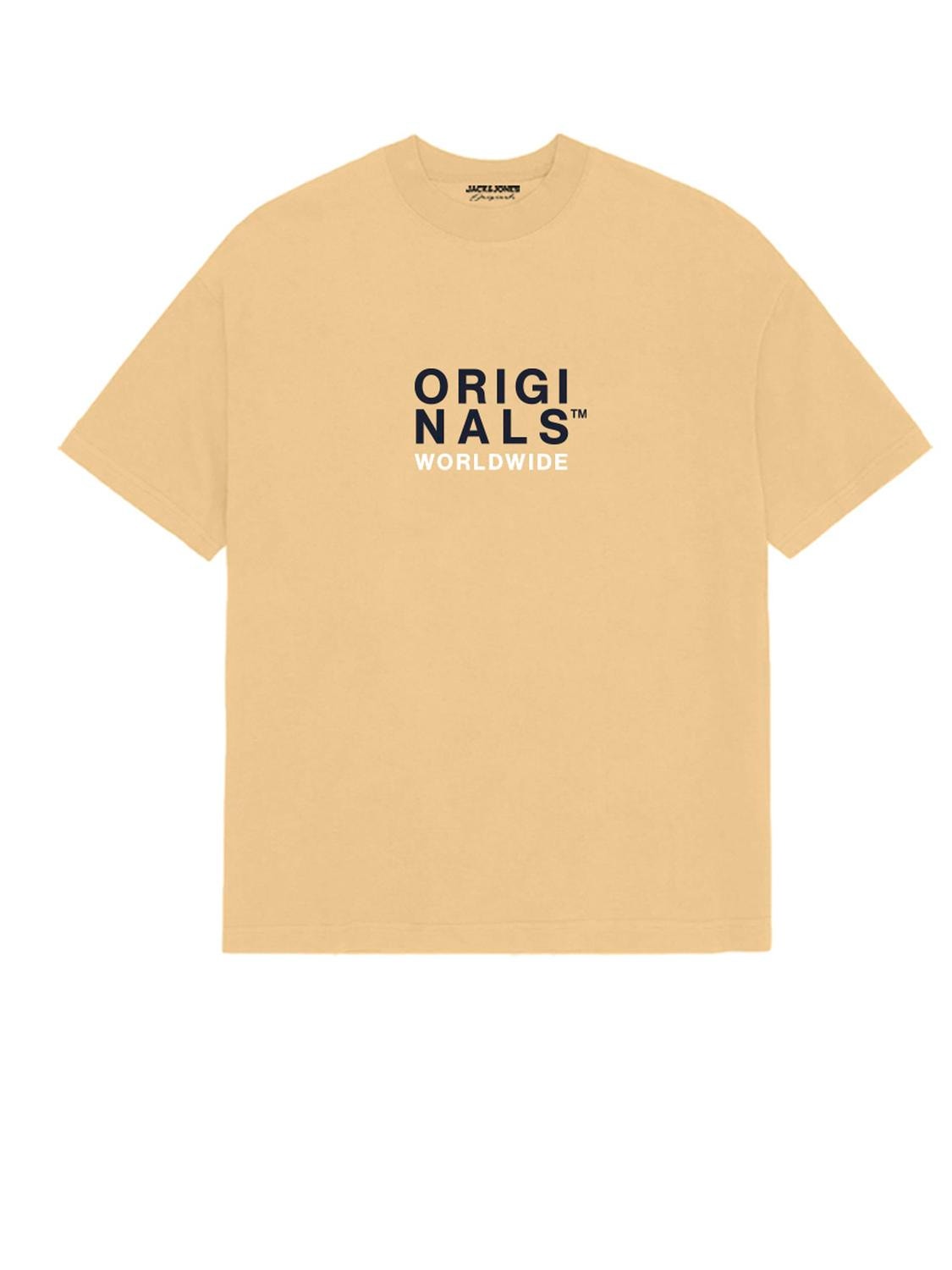 Jack & Jones Nadruk Okrągły dekolt T-shirt -Italian Straw - 12255080