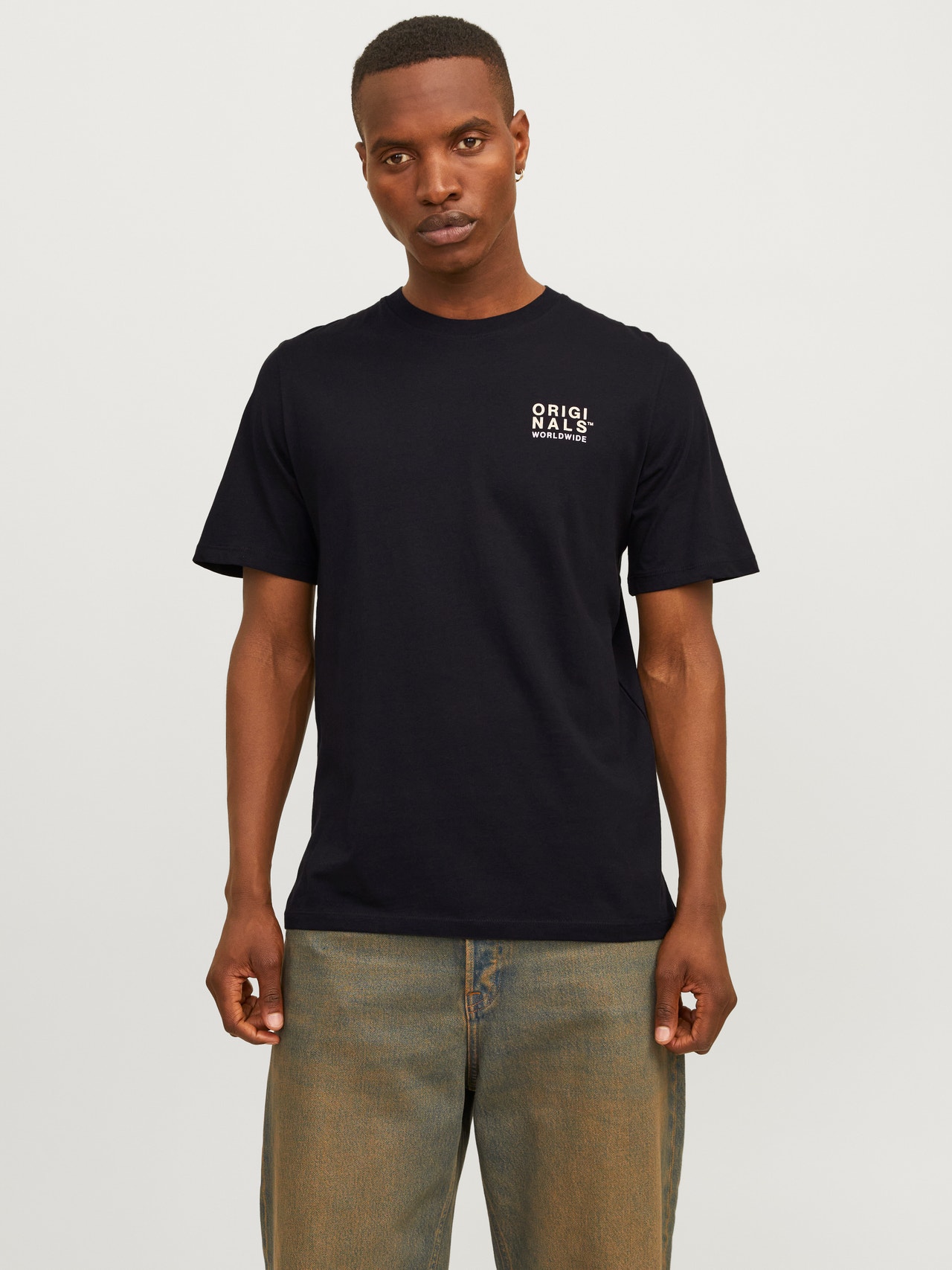 Jack & Jones Printet Crew neck T-shirt -Black - 12255080