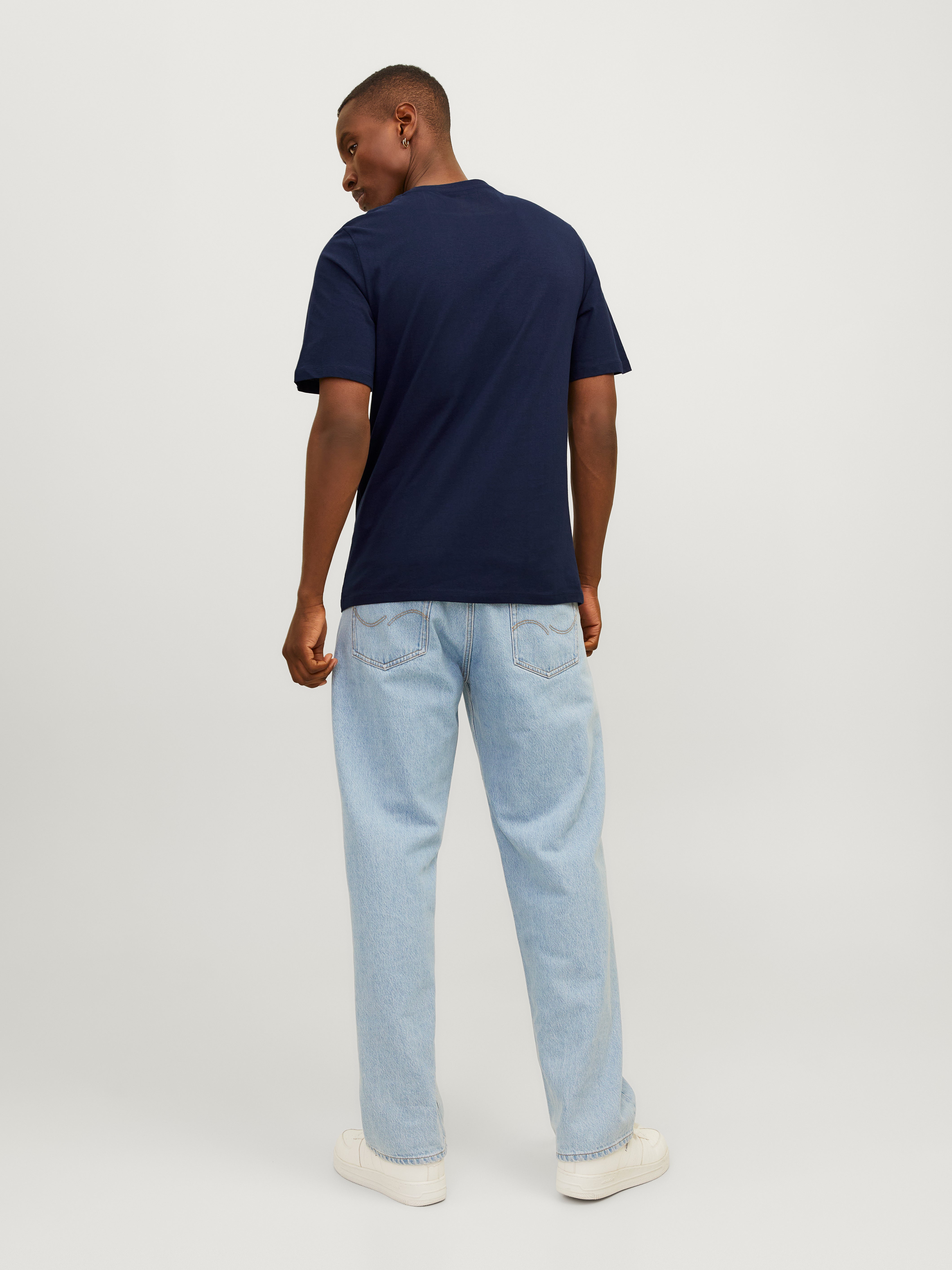 Gedruckt Rundhals T-shirt | Dunkelblau | Jack & Jones®