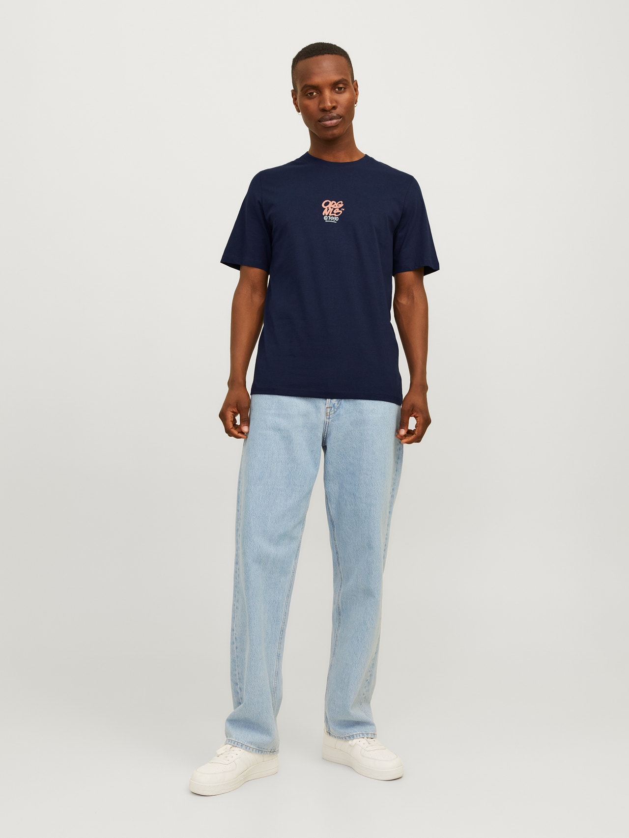 Jack & Jones Trykk O-hals T-skjorte -Navy Blazer - 12255080