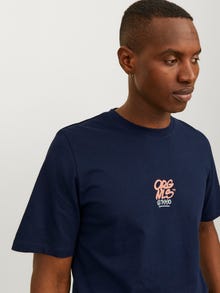 Jack & Jones Gedruckt Rundhals T-shirt -Navy Blazer - 12255080