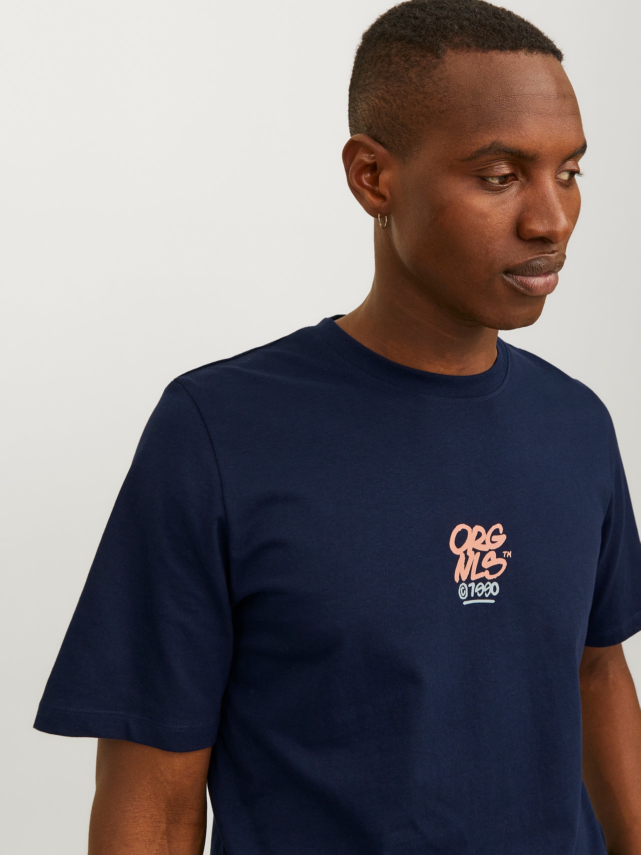 Jack & Jones Printed Crew neck T-shirt -Navy Blazer - 12255080