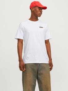 Jack & Jones Printet Crew neck T-shirt -White - 12255080
