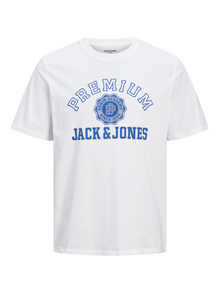 Jack & Jones T-shirt Stampato Girocollo -White - 12255163