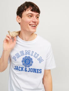 Jack & Jones Spausdintas raštas Apskritas kaklas Marškinėliai -White - 12255163