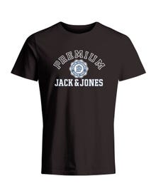 Jack & Jones Spausdintas raštas Apskritas kaklas Marškinėliai -Black - 12255163