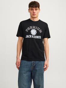 Jack & Jones Painettu Pyöreä pääntie T-paita -Black - 12255163
