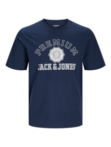 Jack & Jones Potištěný Kruhový výstřih Tričko -Navy Blazer - 12255163