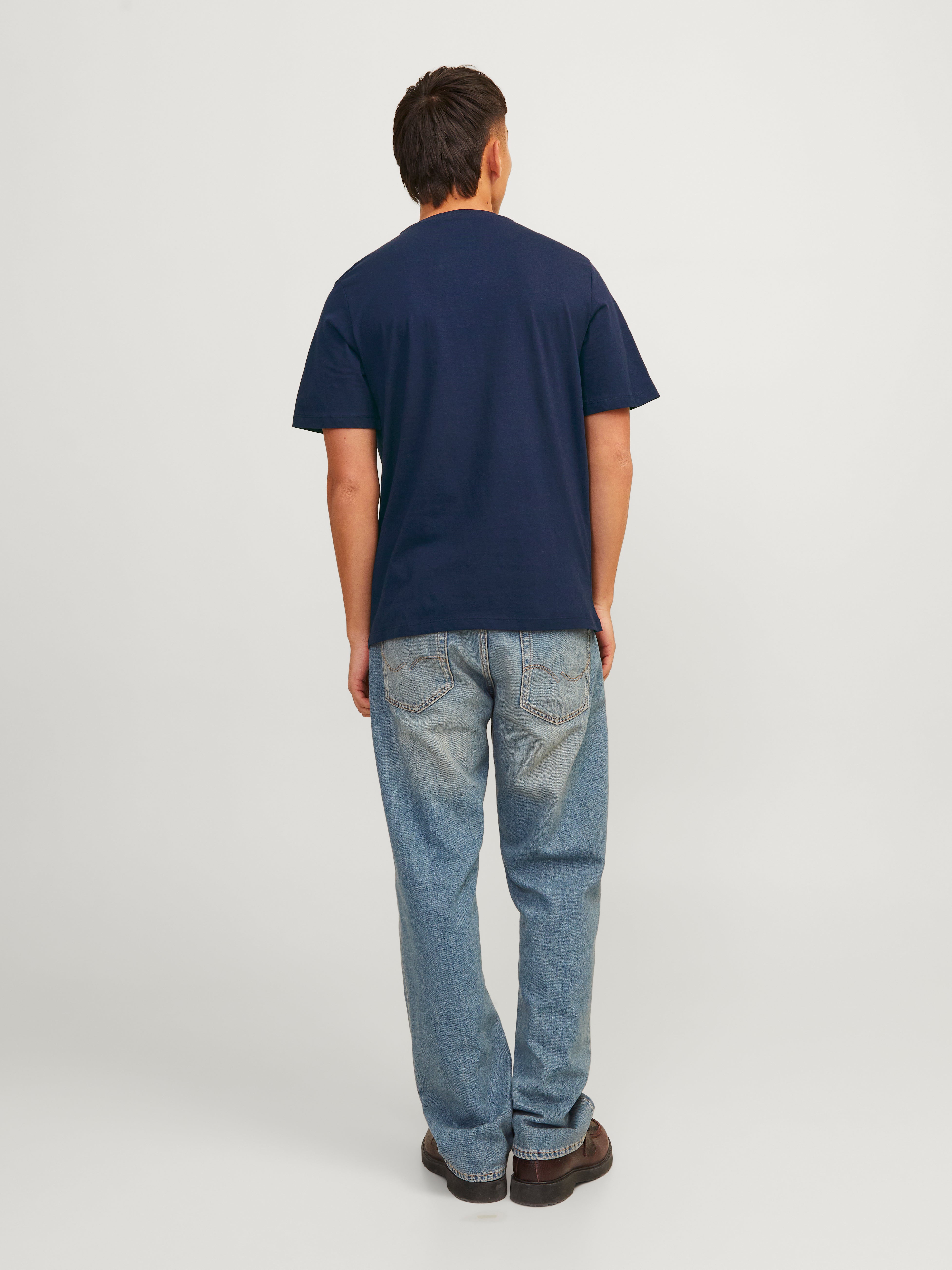 Jack & Jones Printed Crew neck T-shirt -Navy Blazer - 12255163