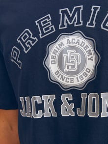 Jack & Jones T-shirt Stampato Girocollo -Navy Blazer - 12255163