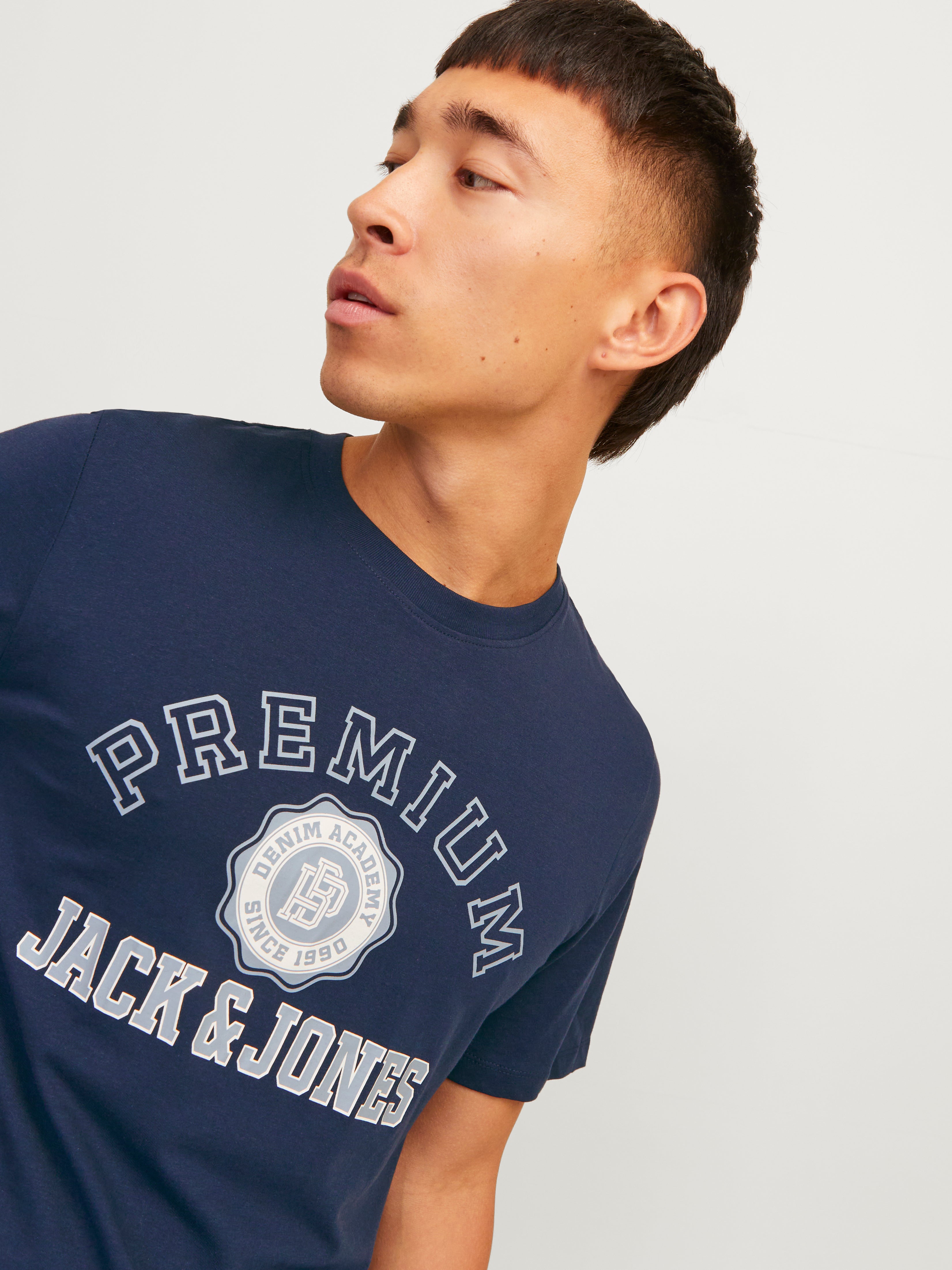 Jack & Jones Printed Crew neck T-shirt -Navy Blazer - 12255163