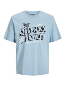 Jack & Jones T-shirt Estampar Decote Redondo -Cerulean - 12255163