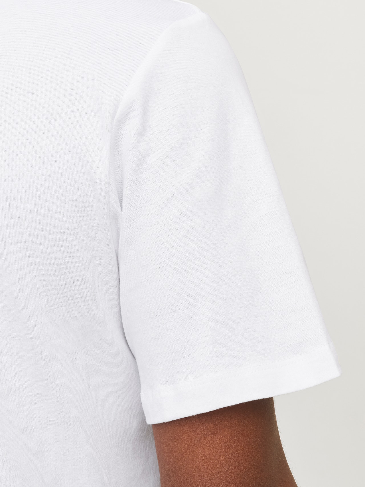 Jack & Jones Nadruk Okrągły dekolt T-shirt -White - 12255164