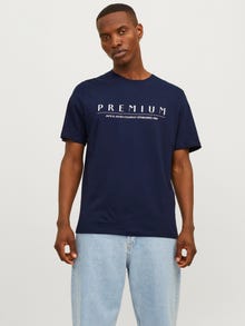Jack & Jones T-shirt Estampar Decote Redondo -Navy Blazer - 12255164