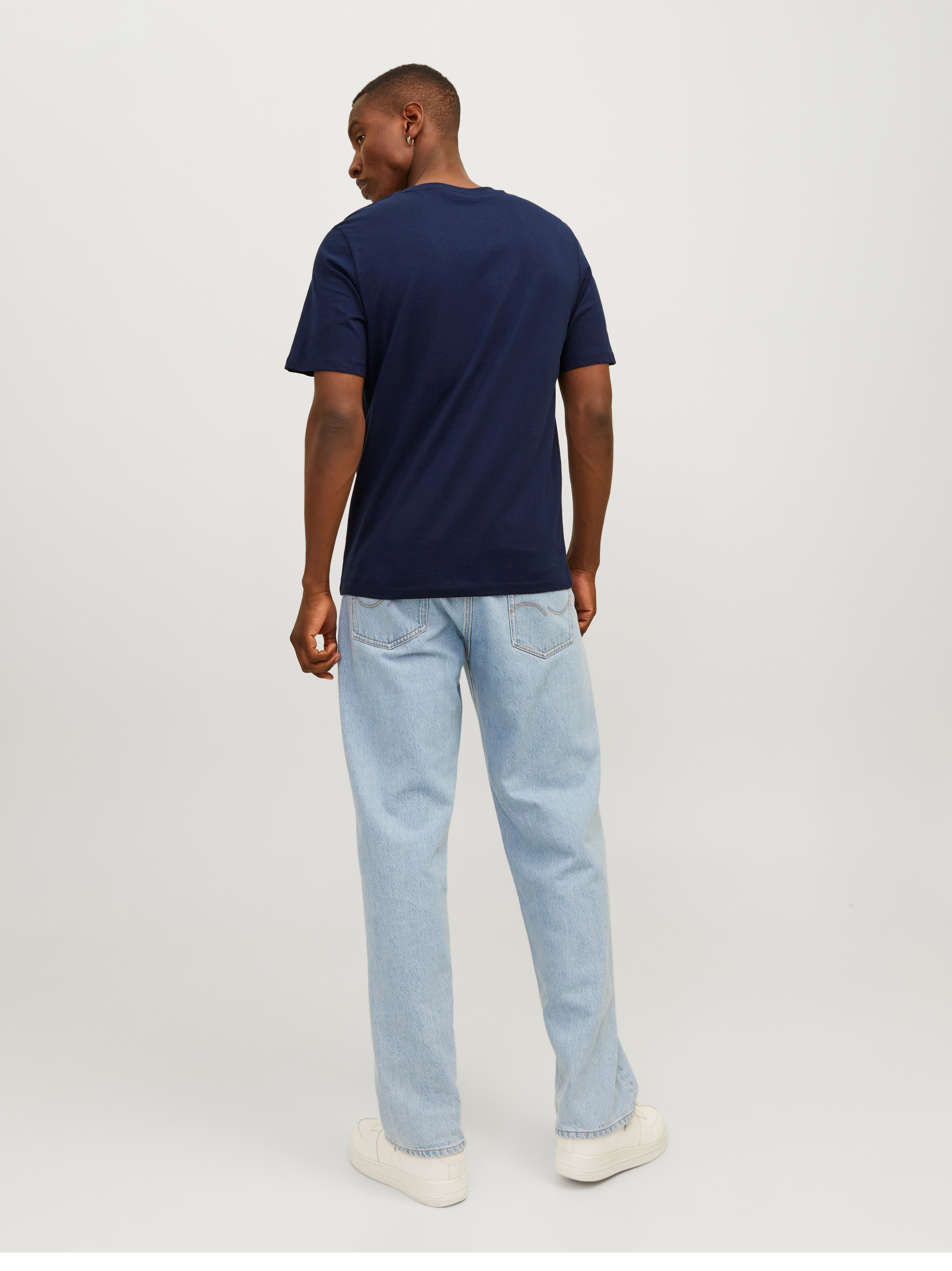 Jack & Jones Printed Crew neck T-shirt -Navy Blazer - 12255164