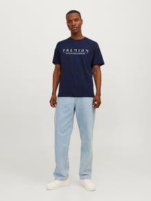 Jack & Jones Bedrukt Ronde hals T-shirt -Navy Blazer - 12255164
