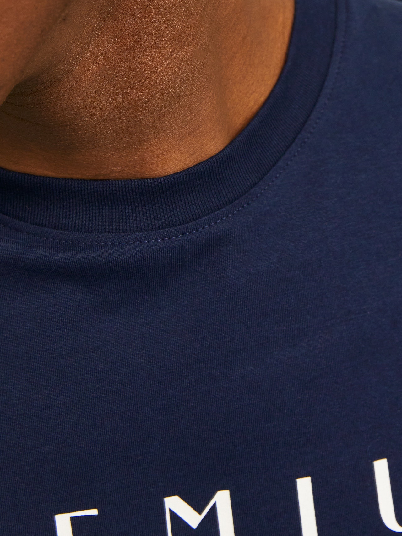 Jack & Jones Nadruk Okrągły dekolt T-shirt -Navy Blazer - 12255164