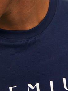 Jack & Jones Printed Crew neck T-shirt -Navy Blazer - 12255164