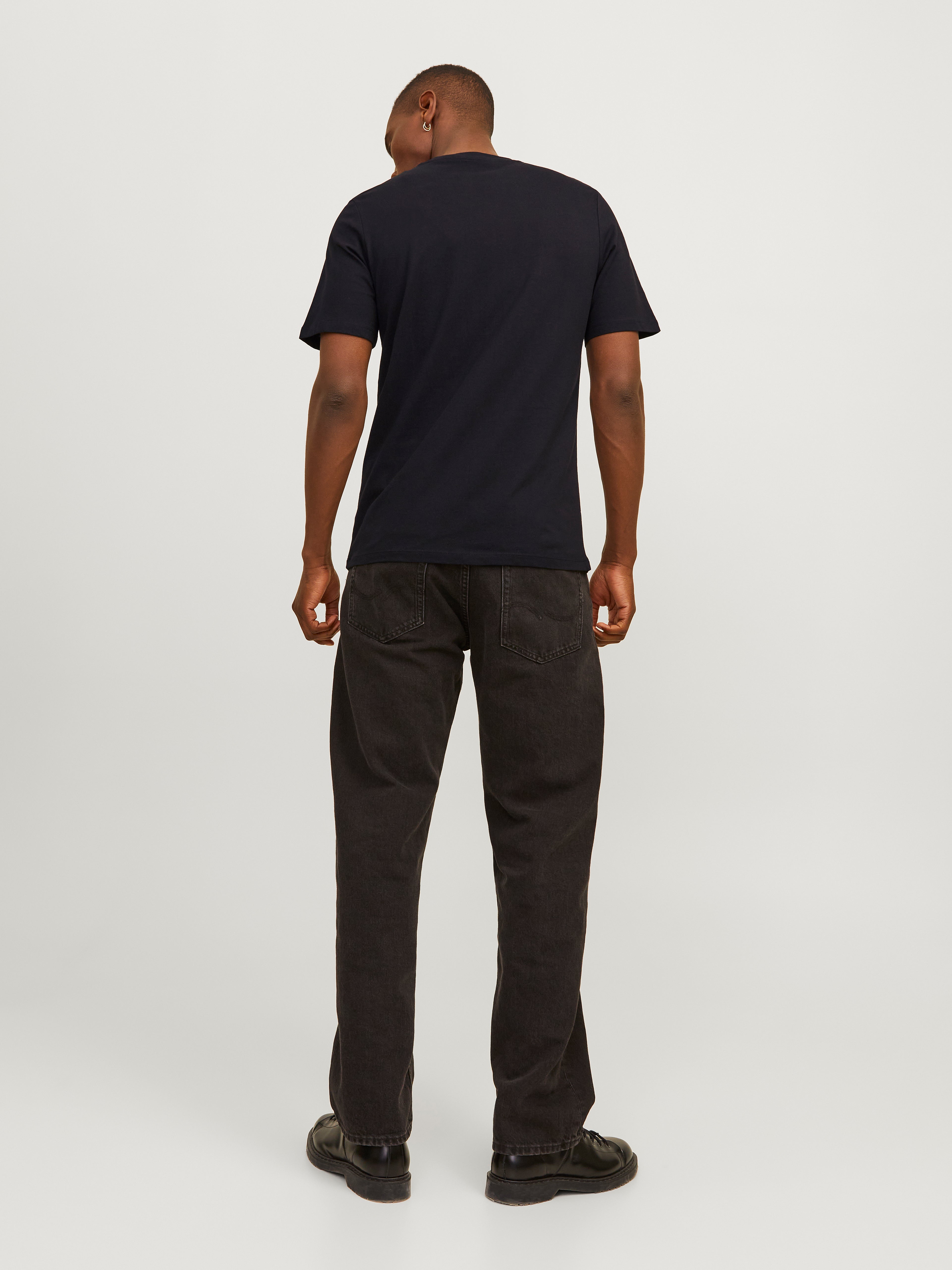 Jack & Jones Printed Crew neck T-shirt -Black - 12255164