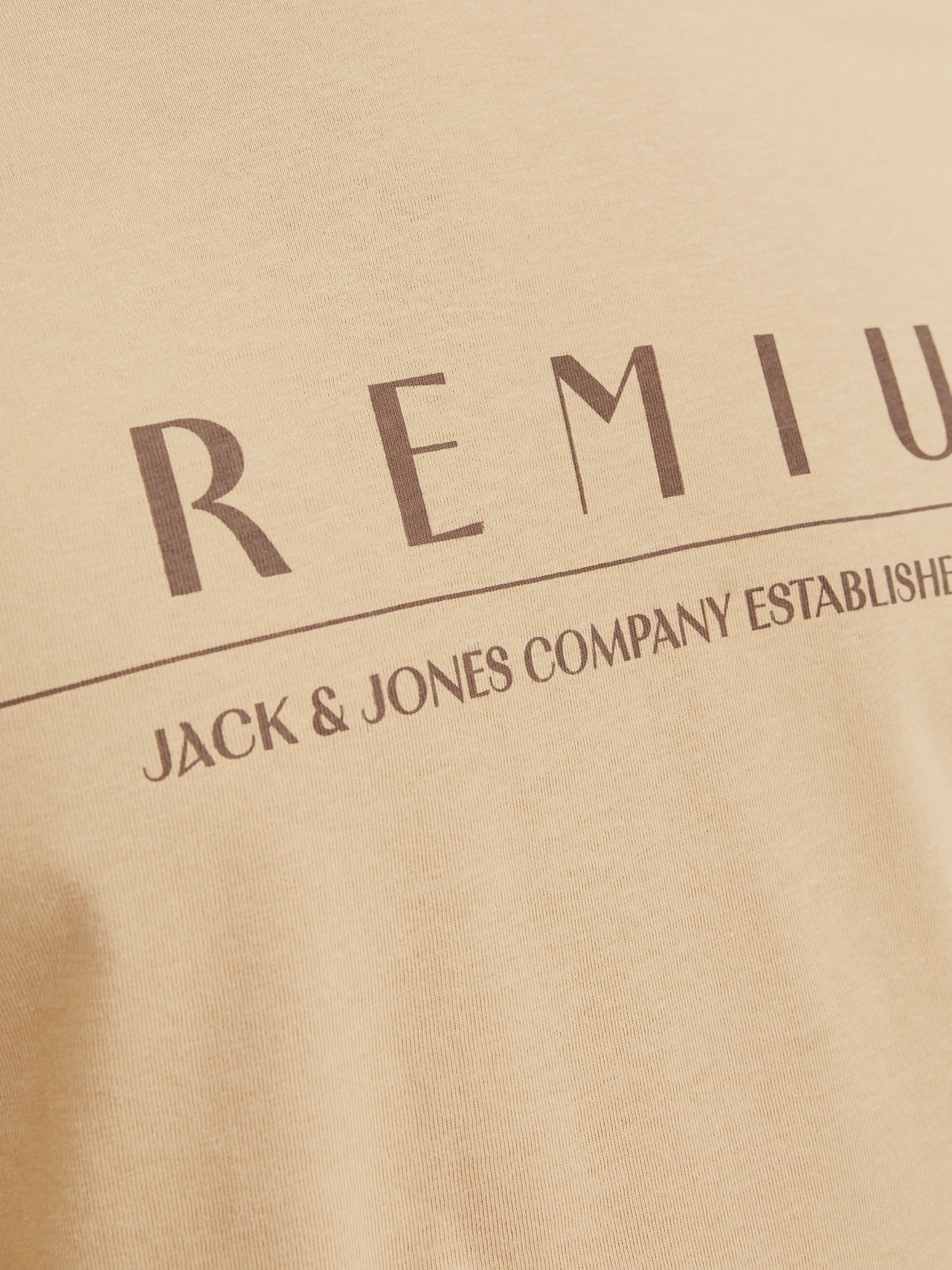Jack & Jones Gedrukt Ronde hals T-shirt -Travertine - 12255164