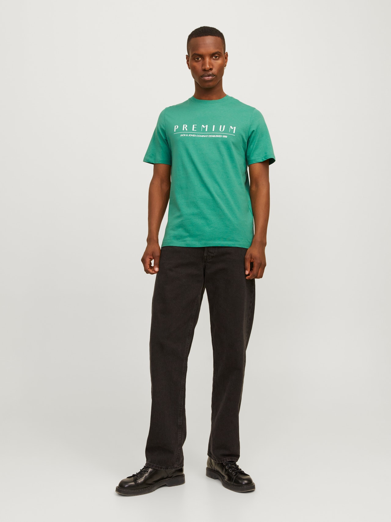 Jack & Jones Trykk O-hals T-skjorte -Bottle Green - 12255164