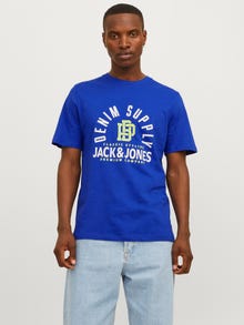 Jack & Jones Tryck Rundringning T-shirt -Surf the Web - 12255165
