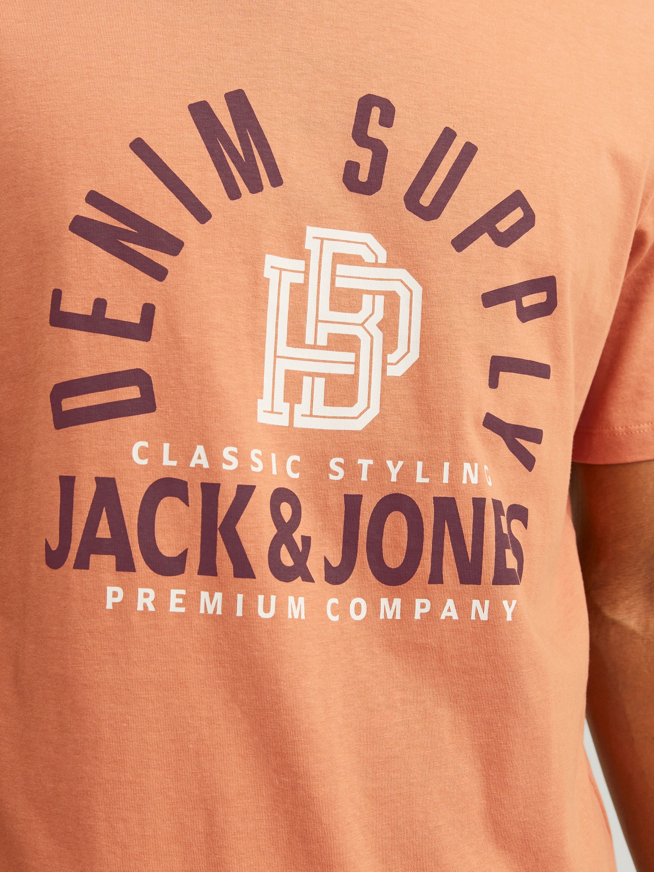 Jack & Jones Printed Crew neck T-shirt -Sunburn - 12255165