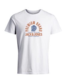 Jack & Jones T-shirt Stampato Girocollo -White - 12255165