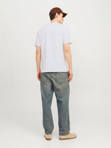 Jack & Jones Trükitud Ümmargune kaelus T-särk -White - 12255165