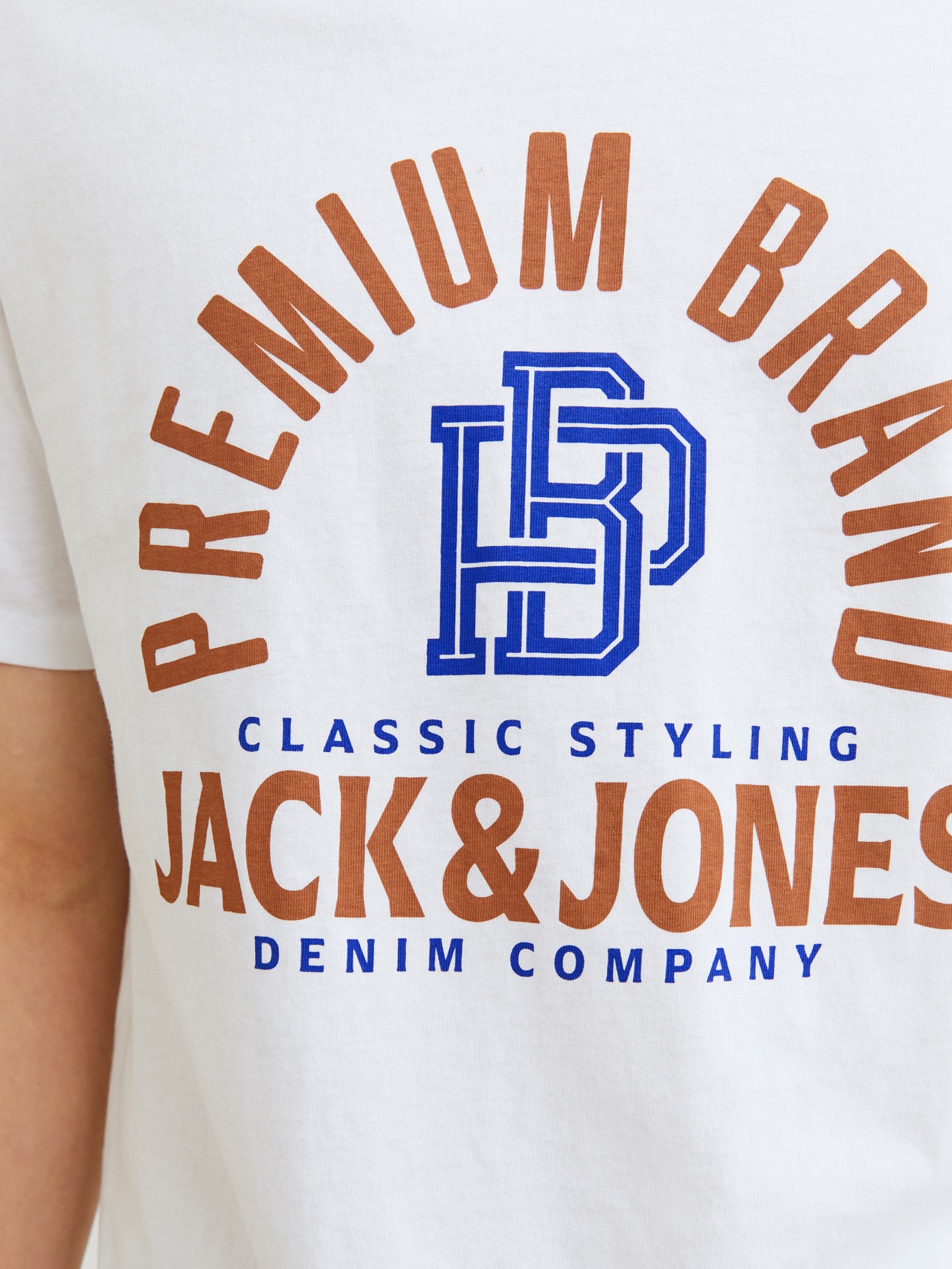 Jack & Jones Painettu Pyöreä pääntie T-paita -White - 12255165