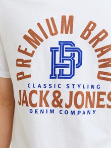 Jack & Jones Spausdintas raštas Apskritas kaklas Marškinėliai -White - 12255165