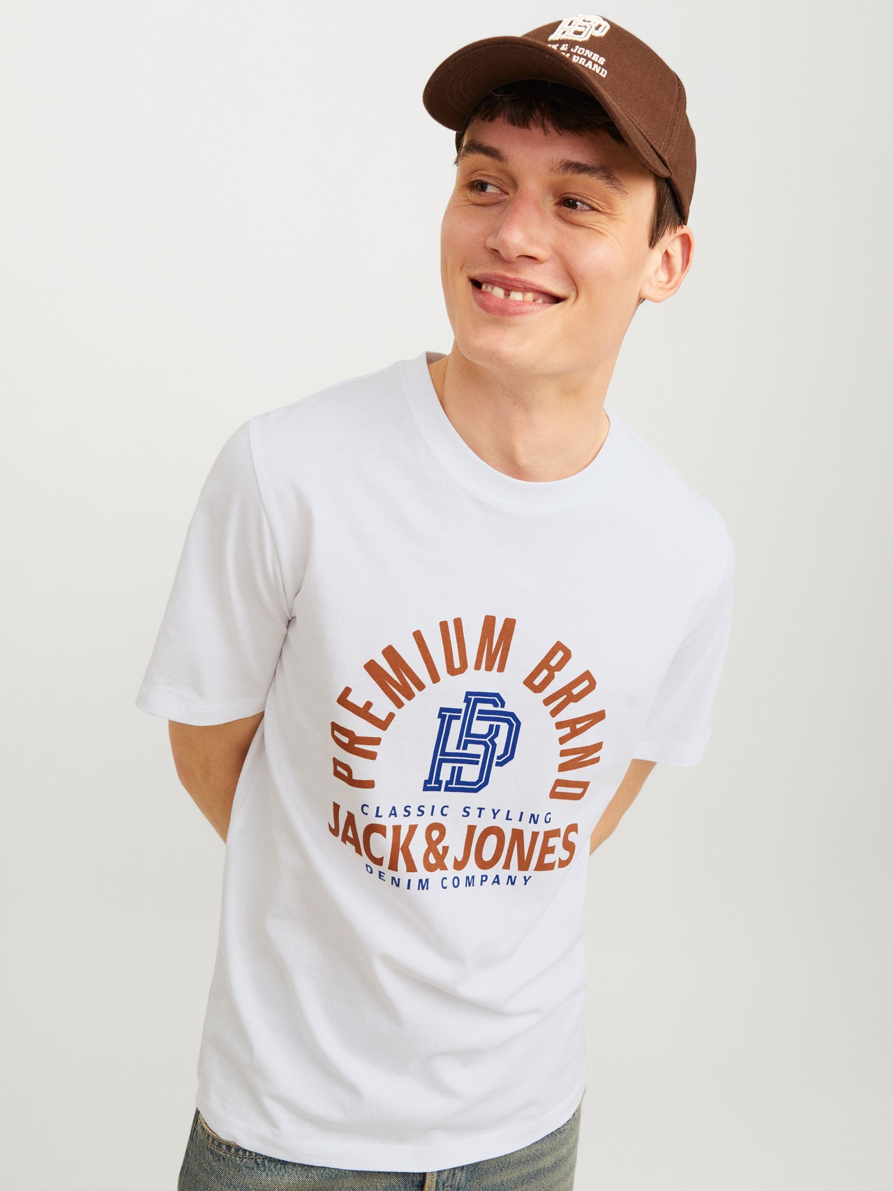 Jack & Jones Printet Crew neck T-shirt -White - 12255165