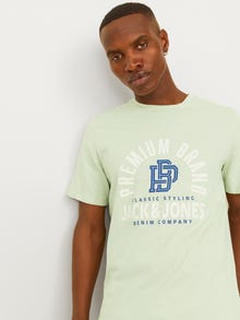 Jack & Jones Gedrukt Ronde hals T-shirt -Green Tint - 12255165